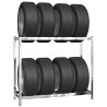 Porte-pneus à 2 niveaux Argenté 110x40x110 cm Acier 619408619408