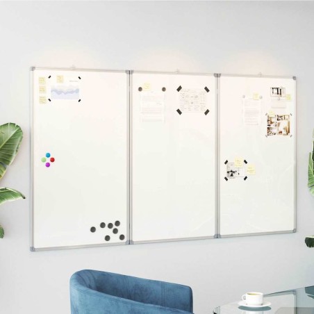 Tableau blanc magnétique pliable 120x80x1,7 cm aluminium 619409619409