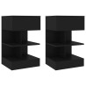 Tables de chevet 2 pcs Noir 40x35x65 cm 619410619410