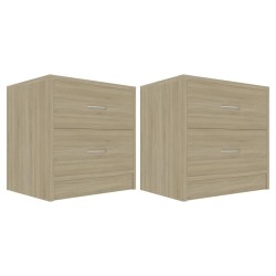 Tables de chevet 2pcs Chêne sonoma 40x30x40cm Bois d'ingénierie 619411619411