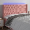 Tête de lit à LED Rose 203x16x118/128 cm Velours 619412619412