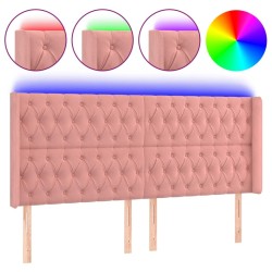 Tête de lit à LED Rose 203x16x118/128 cm Velours 619412619412