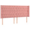 Tête de lit à LED Rose 203x16x118/128 cm Velours 619412619412