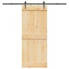 Porte coulissante NARVIK Naturel et noir 85 x 210 cm (213,5 cm) 619414619414