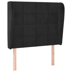 Tête de lit avec oreilles Noir 103x23x118/128 cm Velours 619417619417