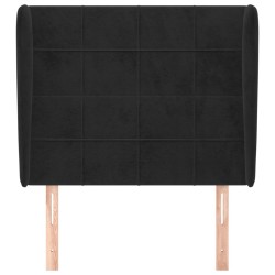 Tête de lit avec oreilles Noir 103x23x118/128 cm Velours 619417619417