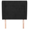 Tête de lit avec oreilles Noir 103x23x118/128 cm Velours 619417619417