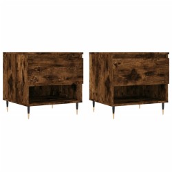 Tables basses 2 pcs chêne fumé 50x46x50 cm bois d'ingénierie 619418619418