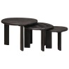 Tables basses gigognes 3 pcs Blanc Bois de mangue massif 619419619419