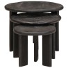 Tables basses gigognes 3 pcs Blanc Bois de mangue massif 619419619419