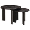 Tables basses gigognes 2 pcs Blanc Bois de mangue massif 619420619420