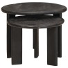 Tables basses gigognes 2 pcs Blanc Bois de mangue massif 619420619420