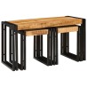 Table Gigogne 3 pcs Bois de Mangue Massif et Métal 619422619422