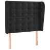 Tête de lit avec oreilles Noir 103x23x118/128 cm Velours 619423619423