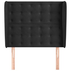 Tête de lit avec oreilles Noir 103x23x118/128 cm Velours 619423619423