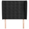 Tête de lit avec oreilles Noir 103x23x118/128 cm Velours 619423619423