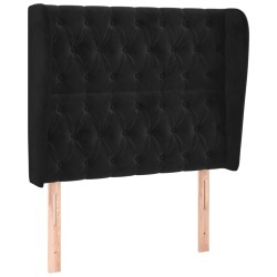 Tête de lit avec oreilles Noir 103x23x118/128 cm Velours 619424619424