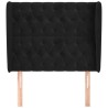 Tête de lit avec oreilles Noir 103x23x118/128 cm Velours 619424619424