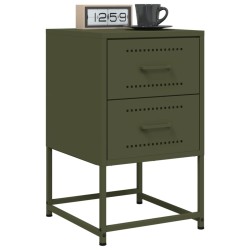 Tables de chevet 2 pcs vert olive 36x39x60,5 cm acier 619426619426
