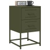 Tables de chevet 2 pcs vert olive 36x39x60,5 cm acier 619426619426
