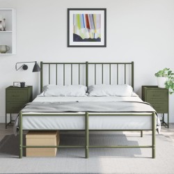 Tables de chevet 2 pcs vert olive 36x39x60,5 cm acier 619426619426