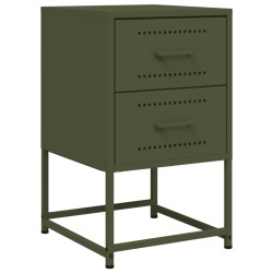 Tables de chevet 2 pcs vert olive 36x39x60,5 cm acier 619426619426