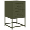 Tables de chevet 2 pcs vert olive 36x39x60,5 cm acier 619426619426