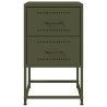 Tables de chevet 2 pcs vert olive 36x39x60,5 cm acier 619426619426
