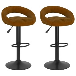 Tabourets de bar lot de 2 marron velours 619428619428