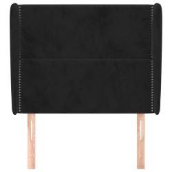Tête de lit avec oreilles Noir 103x23x118/128 cm Velours 619430619430