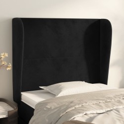 Tête de lit avec oreilles Noir 103x23x118/128 cm Velours 619435619435