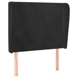 Tête de lit avec oreilles Noir 103x23x118/128 cm Velours 619435619435