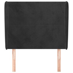 Tête de lit avec oreilles Noir 103x23x118/128 cm Velours 619435619435