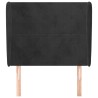 Tête de lit avec oreilles Noir 103x23x118/128 cm Velours 619435619435