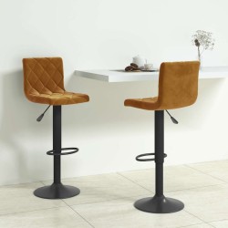 Tabourets de bar lot de 2 marron velours 619436619436