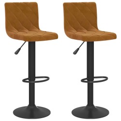 Tabourets de bar lot de 2 marron velours 619436619436