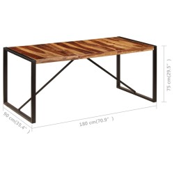 Table de salle à manger 180x90x75 cm Bois de Sesham solide 619437619437