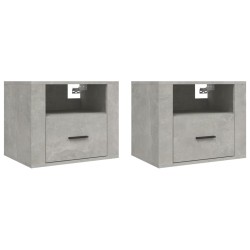 Tables de chevet murales 2 pcs Gris béton 50x36x40 cm 619443619443