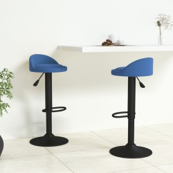 Tabourets de bar lot de 2 bleu velours 619445619445