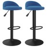 Tabourets de bar lot de 2 bleu velours 619445619445