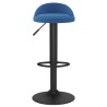 Tabourets de bar lot de 2 bleu velours 619445619445