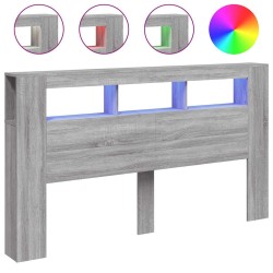 Tête de lit à LED sonoma gris 180x18,5x103,5 cm bois ingénierie 619446619446