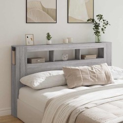 Tête de lit à LED sonoma gris 180x18,5x103,5 cm bois ingénierie 619446619446