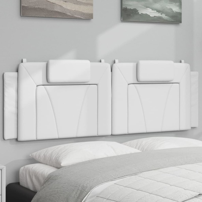 Coussin de tête de lit Viana blanc 160 cm similicuir 619447619447