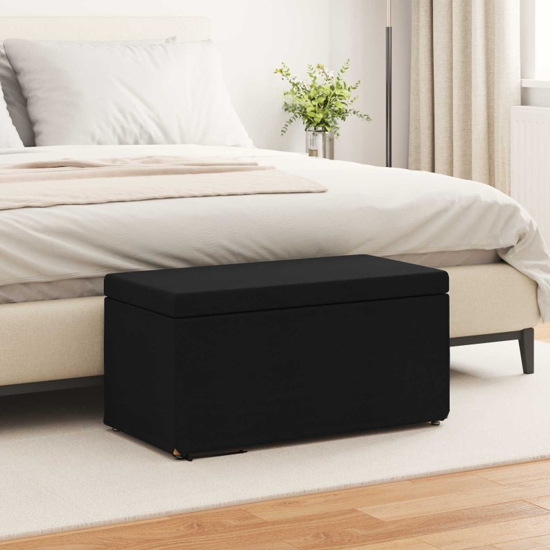 Tabouret Noir 81 x 41 x 40 cm Tissu et bois stratifié 619450619450