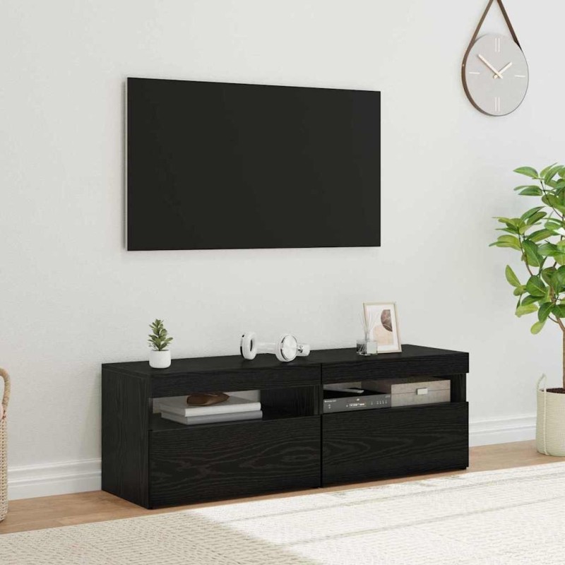 Meuble TV 2 pcs Chêne noir 60 x 35 x 40 cm Bois d'ingénierie 619455619455