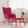 Chaise de relaxation avec repose-pied Rouge bordeaux Velours 619456619456