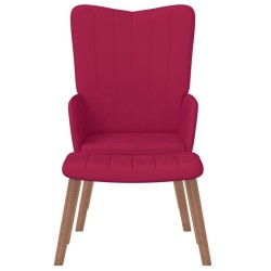Chaise de relaxation avec repose-pied Rouge bordeaux Velours 619456619456