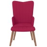 Chaise de relaxation avec repose-pied Rouge bordeaux Velours 619456619456