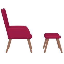 Chaise de relaxation avec repose-pied Rouge bordeaux Velours 619456619456